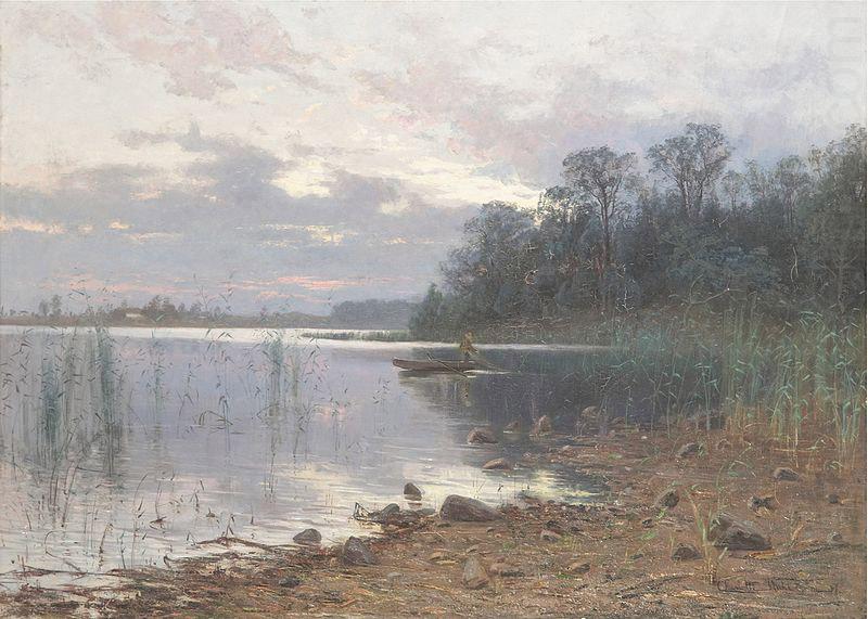 Lake landscape at dusk, Charlotte Wahlstrom